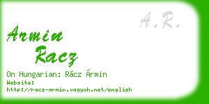 armin racz business card
